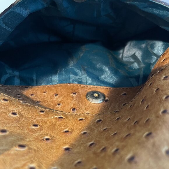 Furla Ostrich Leather 2-Way Top Handle Crossbody Bag - Preowned - Picture 9 of 14